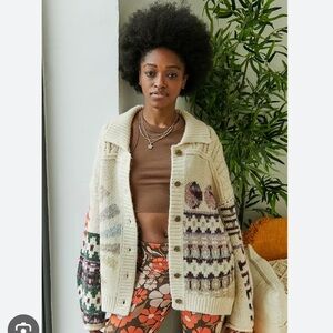 Kimchi Blue Yoko Icon Multicolor Patterned Cardigan